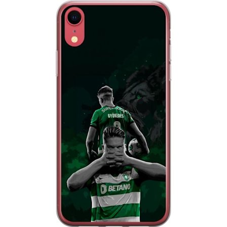 Yhteensopiva Puhelinkuori Apple iPhone XR Neonmotiivi, jossa teksti "Gaming is in my DNA" sinisenä ja punaisena tiiliseinällä, jossa loistava DNA-spir