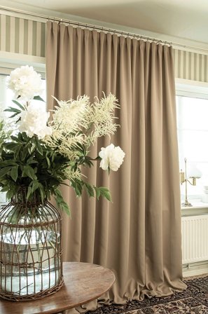 Hasta - Verho Svala (recycle) 268x280 cm - Beige - Lenkkiverhot - 268X280 - - Homeroom