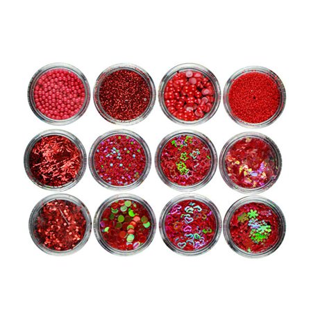 Ögon Makeup Scrub Glitter Dekoration Stickers DIY Art Paljetter Röd