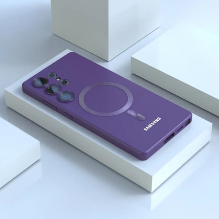 För Samsung Galaxy S25 Ultra Magsafe Skal S24 Ultra S23 Plus S22 S21 FE S24FE Mjukt Silikon Telefonskal