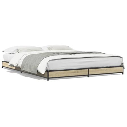Sängram sonoma-ek 140x190 cm konstruerat trä och metall