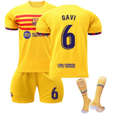 IC FC Barcelona 2023 Fjerde Drakt Gavi #6 Fotballdraktsett for Barn og Voksne zV L(175-180CM)
