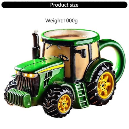 Landbrugsmaskiner-stil Keramisk Krus Med Høsttema Design Gave Til Landmænd Og Traktorelskere Flerfarvet