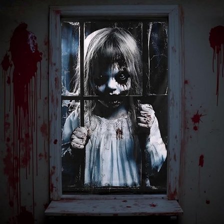 Halloween Skumle Dekorative Gardiner - Halloween Horror Dekor - Halloween Dekorative Utendørsgardiner