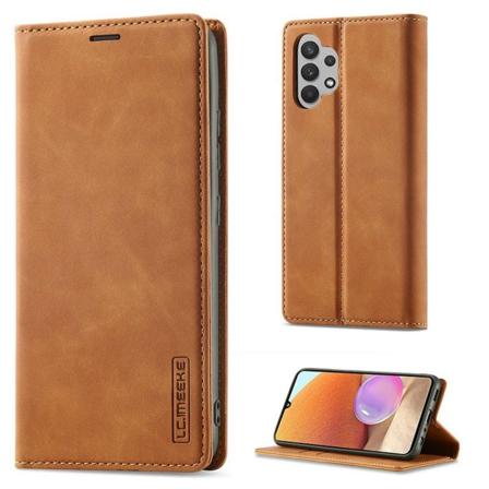 LC.Imeeke Samsung Galaxy A32 5G Nahkakotelo - Ruskea Brown