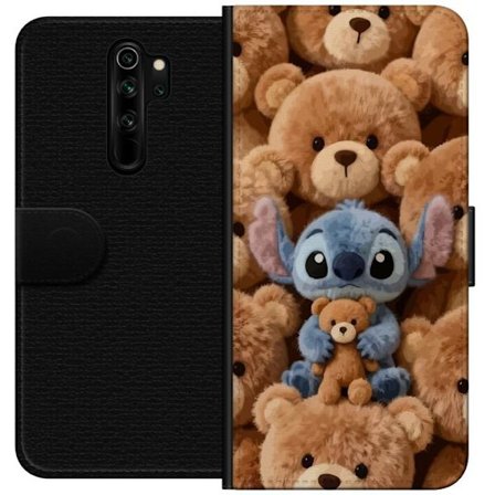 Kompatibel Tegnebogsetui til Xiaomi Redmi Note 8 Pro Stitch omgivet af brune teddybjørne med en lille teddybjørn i armene i en sød og hyggelig kawaii