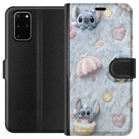 Kompatibel Tegnebogsetui til Samsung Galaxy S20+ Stitch mønster med hjerter, paraplyer og pastelfarvet blød baggrund