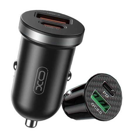 QC3.0 Billader USB-C PD / USB - 30W Til iPhone, Samsung Sort