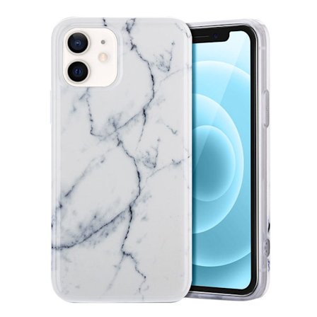 Marmormotiv iPhone 12 Mini skal - Vit