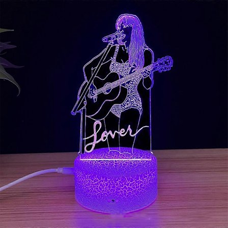 Taylor Swift 3D LED Natlampe Bordlampe 7 Farver Skiftende Berøringsstyring Hjem Værelse Bord Dekoration