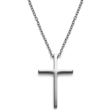 Unity | Collier à croix en acier inoxydable argenté pour hommes - Chaînes en acier