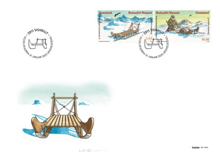 Grønland - Hundeslæder II - Førstedagskuvert