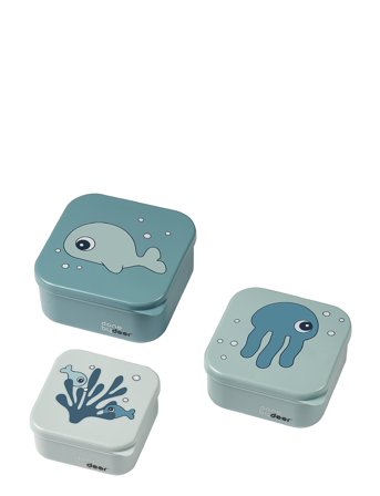 Done by Deer Snack Box Set 3 Pcs Sea Friends Blue - Blue - 8.9X 8.9X 4.5CM&10.3X 10.3X 5.1CM&11.8X 11.8X 5.5CM