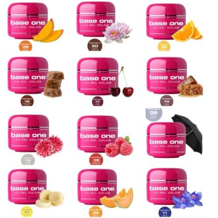 Base One - Uv Gel - Perfumelle - 12-pack - Mix - 5 Gram Multifärg