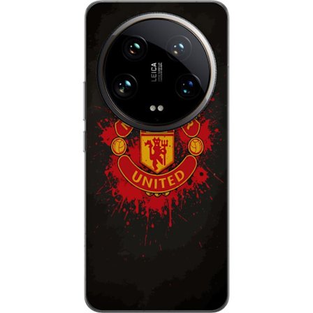 Kompatibelt Mobildeksel til Xiaomi Xiaomi 14 Ultra Manchester United logo i rød og gul farge med røff sportslig bakgrunn