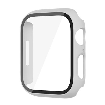 Glass+ Skal För Apple Watch Fodral 9 8 7 6 SE 5 iWatch Tillbehör Skärmskydd Apple Watch Series 45mm 41mm 44mm 40mm 42mm 38mm Vit Vit