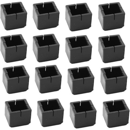Møbelpute, silikon Møbelpute Kvadratisk Gulvbeskyttelse Stol Sofa Anti-skli Ottoman Svart 16 Stykker