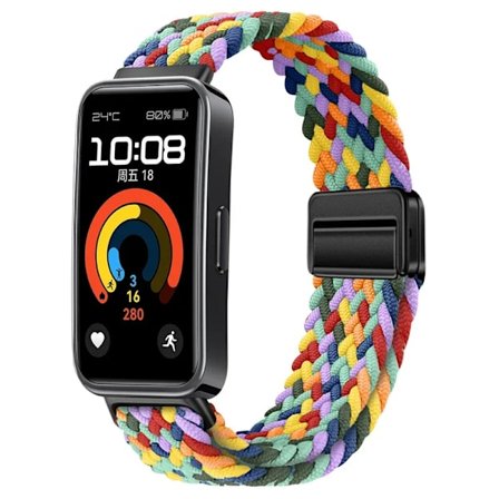 Nylonflätat armband för Huawei Band 10 9 8 Justerbart magnetspänne Armbandsur Huanwei Band 10/9/8 Tillbehör correa