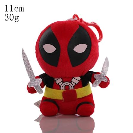 1 Sæt Q-version Film Deadpool og Wolverine Avengers Plyslegetøjsrygsæk Vedhæng Nøglering Fyldt Dukke Drengelegetøj Gave Engros 1 Pcs