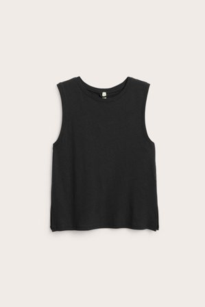 Kappahl | Topp i bomull och linnemix Svart M | Svart