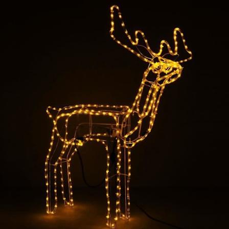 SPRINGOS Poron joulukoristeet, Animoitu poronpää 288 LED 115 cm - lämmin valkoinen Vit varm