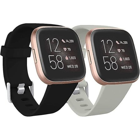 Kompatibel med Fitbit Versa reim/fitbit Versa 2 reim, myk silikon sports-erstatningsreim for Fitbit Versa 2/fitbit Versa Lite/versa Se, 2-pakning