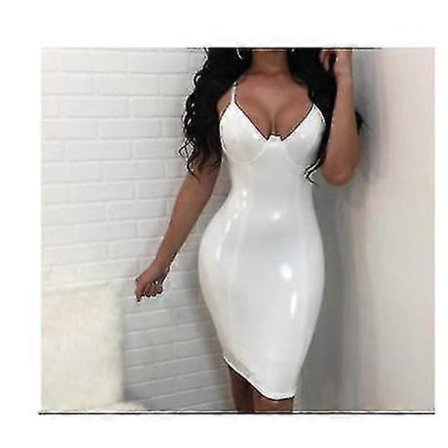 4xl 5xl 6xl Storlek 2017 Pvc Våt Look Es Kvinnor Röd Knälång Dragkedja _h