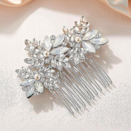 Opal Krystall Hårkam Vintage Brude Hårklipp Tilbehør