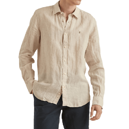 Morris Douglas BD Linen Shirt LS Skjortor Herr Grön XL