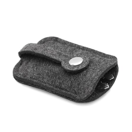 Enkel nøgleetui / nøgleholder i filtstof - Mørkegrå