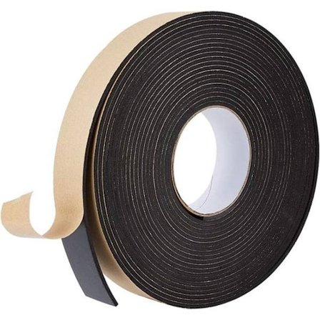 Selvklæbende skumstrimmel, 40 mm bred x 3 mm tyk - Sort enkeltsidet - Skumforseglingstape til vindues- og dørisolering - 10 meter/rulle