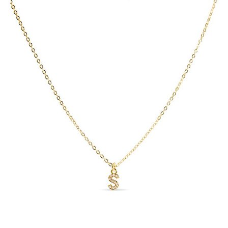 Collier Luxenter avec Zirconia brillant finition or 18k - Alphabet S