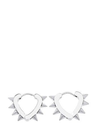 Timi of Sweden Nike - Spike Hoop Earrings Stainless Steel - Silver - ONE SIZE