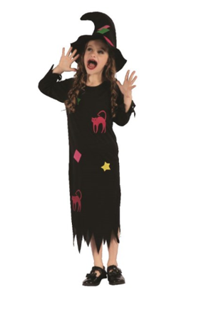 Häxa Svart Maskeraddräkt Barn S