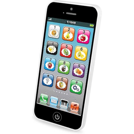 UBIUO Læringsleke Mobiltelefon med 8 Funksjoner og Blendende Lys for Småbarn Baby Barn 12-18 Måneder Alder 1-3 År, Svart3 (SJ-B-2)