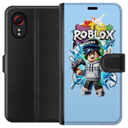 Yhteensopiva Lompakkokotelo Samsung Samsung Galaxy Xcover 5 Värikäs Roblox-hahmo, jossa ohjain ja energinen splash art -suunnittelu, täydellinen la