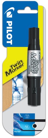 Pilot Twin Marker Jumbo Markeringspenn 4,8/7 mm, svart, Markere & markører