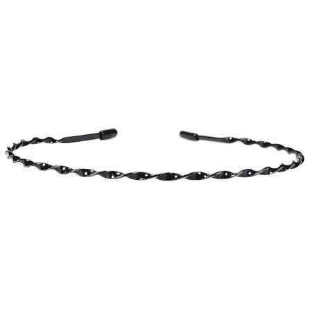 Metall Sport Hårband för Män och Kvinnor - Vågigt Svart Hårband