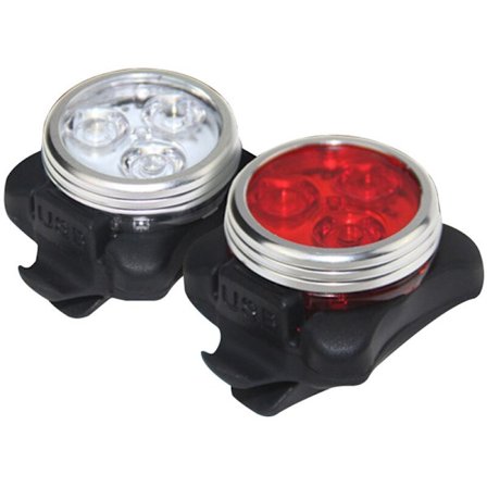 USB cykellampa för laddning av frontljus + bakljus, mountainbike, ridtillbehör (en set rött ljus + vitt ljus)