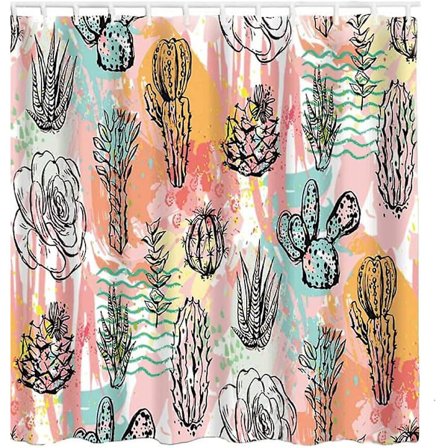 Duschdraperi 180x180 Anti-mögel och Vattenavvisande Duschdraperi med 12 Duschdraperiringar 3D