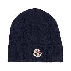 Kids - Moncler Branded Knitted Beanie Navy 54 cm - Headwear - 54 cm - Navy