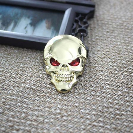 Metal Skull Bildekal, Antik Kobberfarve 2 stk
