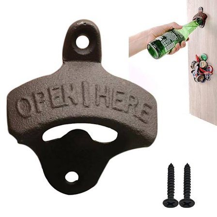 2-pak ølkapselåbner vægmonteret flaskeåbner fast hængende