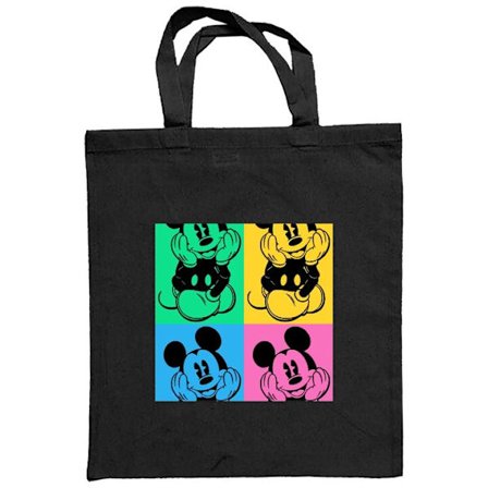 Kangaskassi Mickey Mouse pop art -juliste värikäs Disney-retro-sarjakuvien ikoninen hahmo Andy Warhol -tyylillä