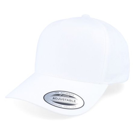 Yupoong - Vit adjustable Keps - Curved A-Frame White Adjustable @ Hatstore