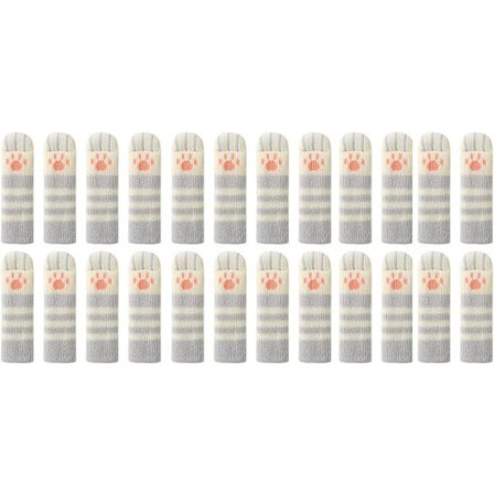 24 stycken stolsbensstrumpor möbelstrumpor matta halkfri möbelkeps set, katt tass stolsbensstrumpor, heminredning grå