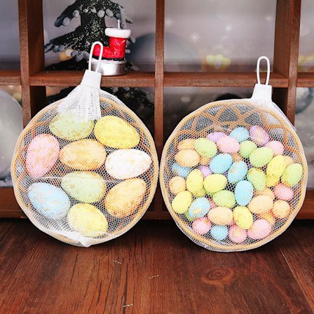 49 kappaletta värikkäitä vaahtomuovi pääsiäismunia Pastelli pääsiäismuna koristeet Kulta lehti pääsiäismuna Pienet koristeet Kulta täplikäs munat 