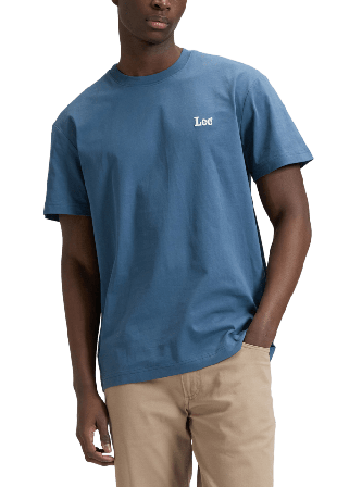 Lee Ss Small Logo Tee T-shirts Herr Blå XXL