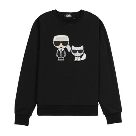 Karl Lagerfeld Graphic-Print Sweatshirt , Zwart , Dames , Maat: L