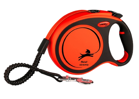Flexi - Rullebånd New Neon Xtreme Tape, 8m, L, maks 55kg, Oransje - Hund - Halsbånd - ZOO.no
